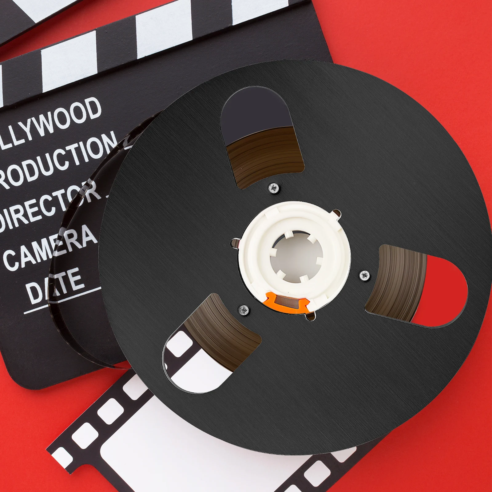 

Aluminum Alloy Take Up Empty Cassette Tape Reel Windproof Holes Universal Replacement Open Reel Recording