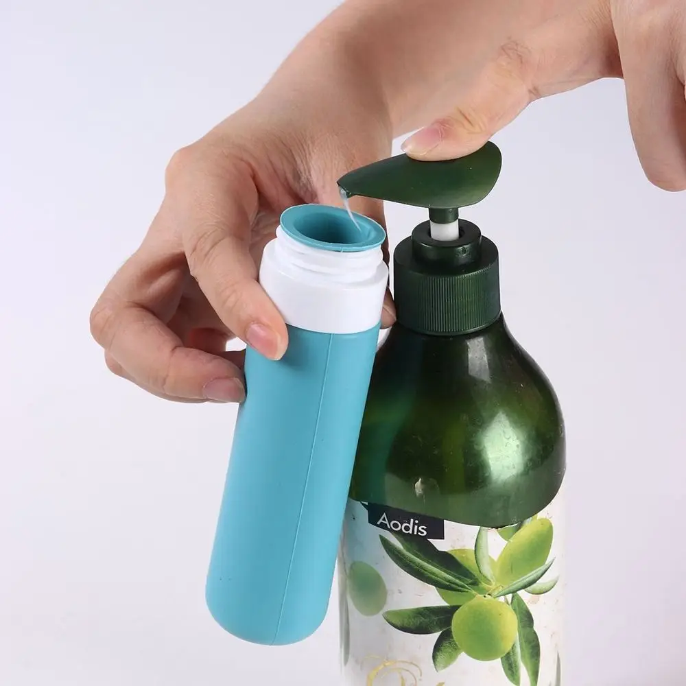 Garrafas recarregáveis de silicone portátil 60/100ml, grande capacidade, vazio, gel de banho, loção, espremer shampoo, sub-engarrafamento, viagem
