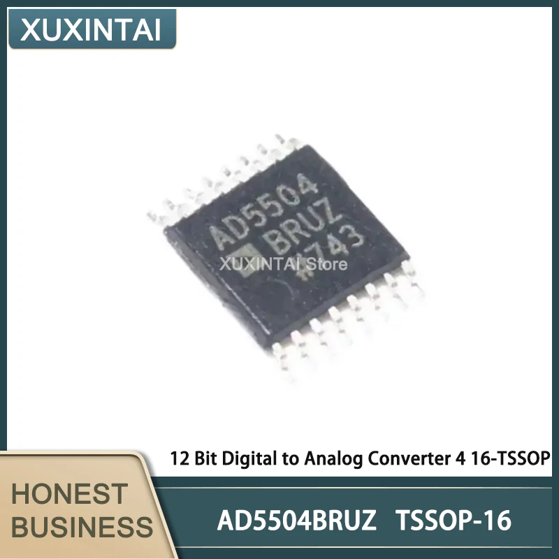 5Pcs/Lot   New Original  AD5504BRUZ AD5504 12 Bit Digital to Analog Converter 4 16-TSSOP