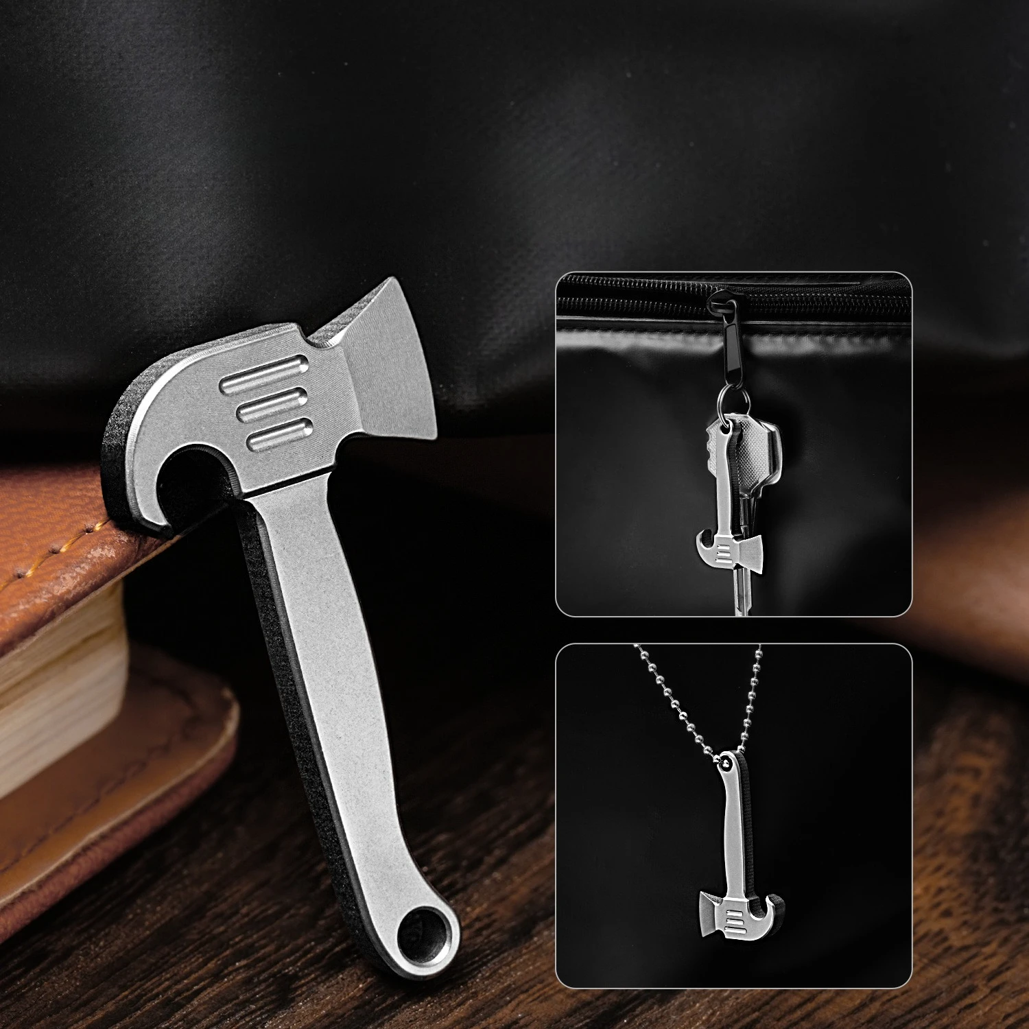 

Ultra-Light Titanium Keychain Multi-Tool - 5-in-1 EDC Tool with Bottle Opener & Pry Bar for Outdoor, Camping & Everyday Carry