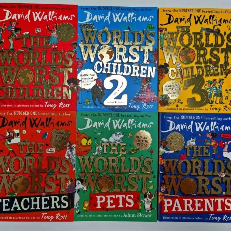 

A Full Set of 6 Volumes In English The World'S Worst Children David Williams Humorous Novel Books Copy Version