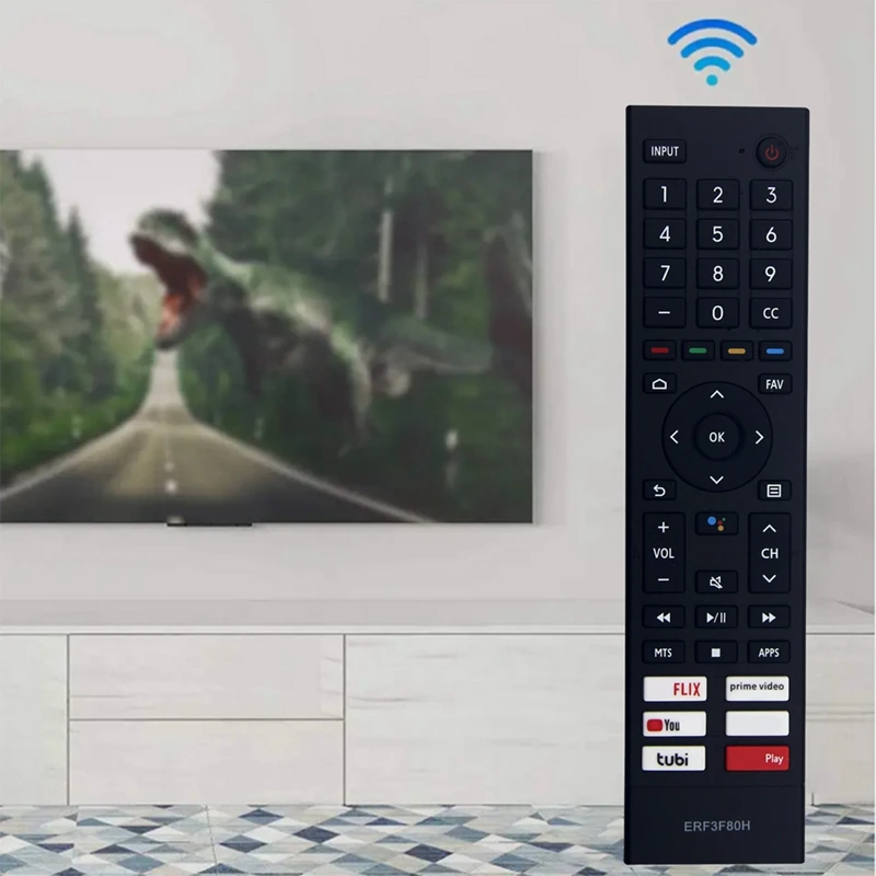 Controle remoto para tv led inteligente, substitua erf3f80h, para hisense smart tv a6 série 43a53fua 50a53fua 55a53fua 65a53fua 60a53fua 50a66fua