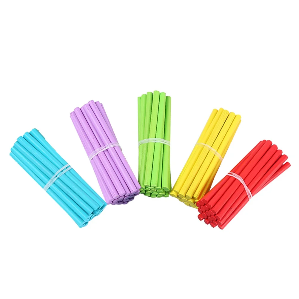 Aste di conteggio in legno colorate da 100 pezzi Matematica educativa per bambini Apprendimento prescolare Bastoni aritmetici Coordinazione occhio-mano
