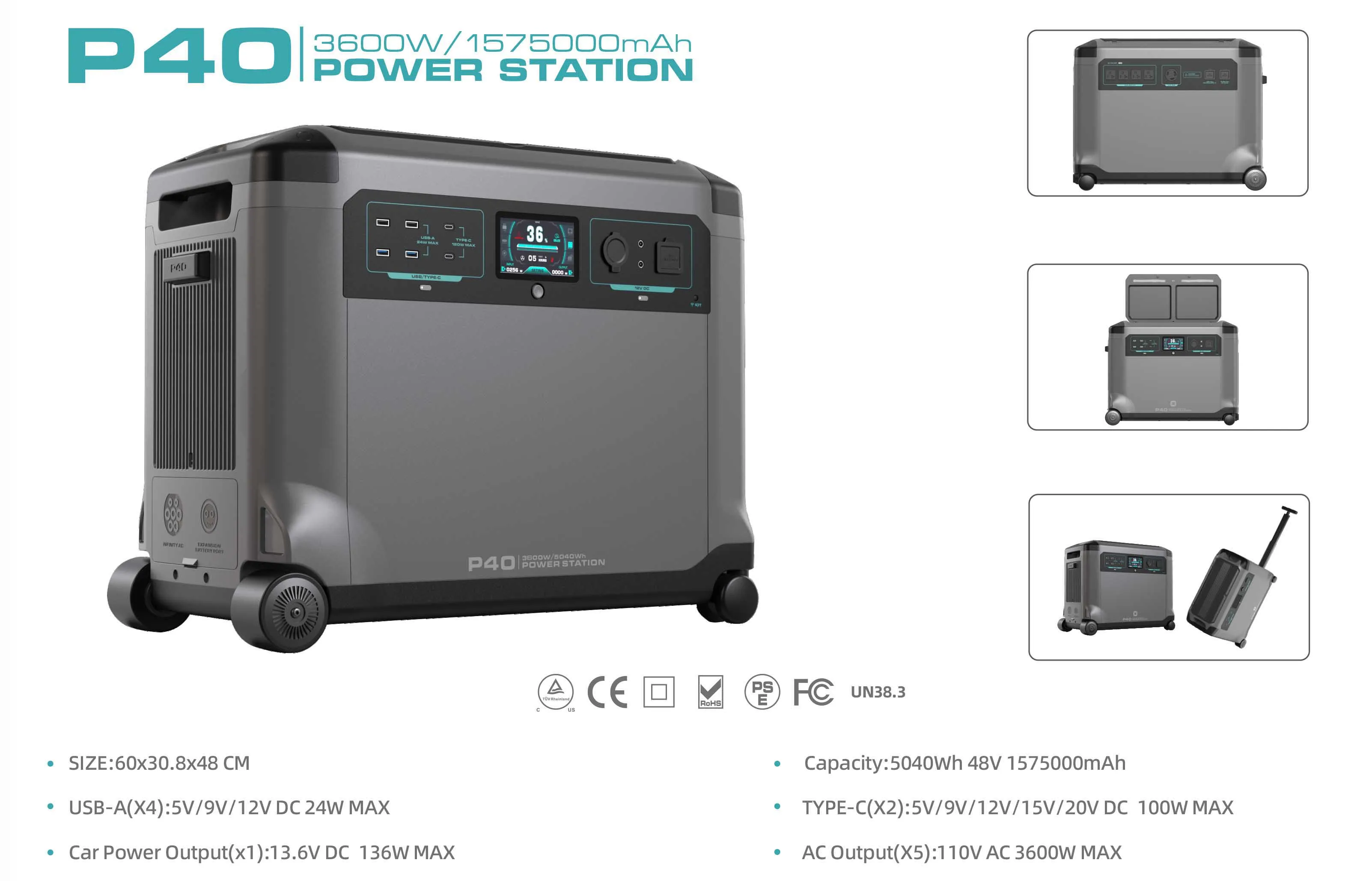 Portable Power Station With Solar Panel 3600w Portable Power Station Solar Generator 5kwh Portable Solar System