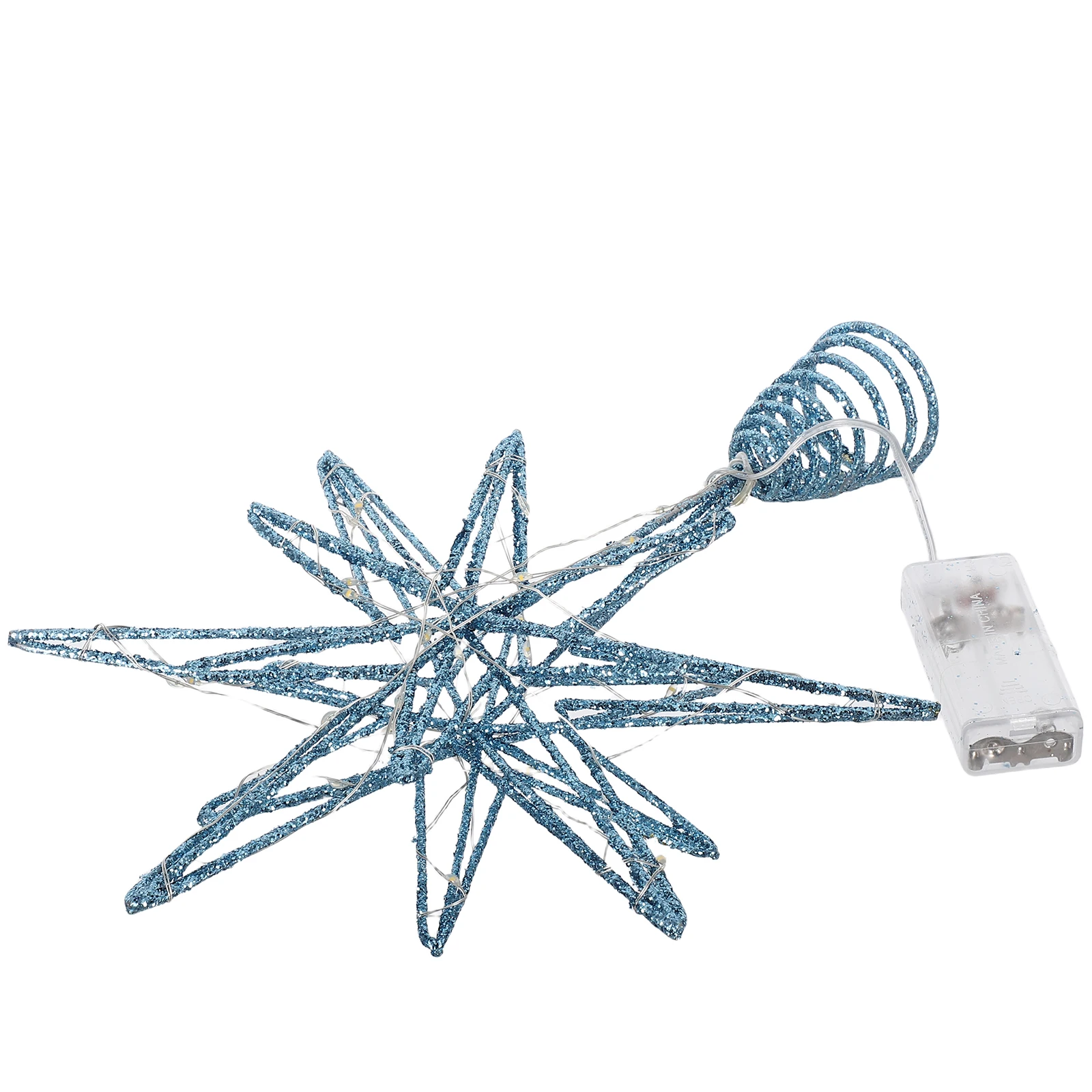 

Decorative Christmas Tree Topper 30 LED Lighted Star Treetop Ornament Holiday Decoration Indoor Festive Metal Wire Farmhouse