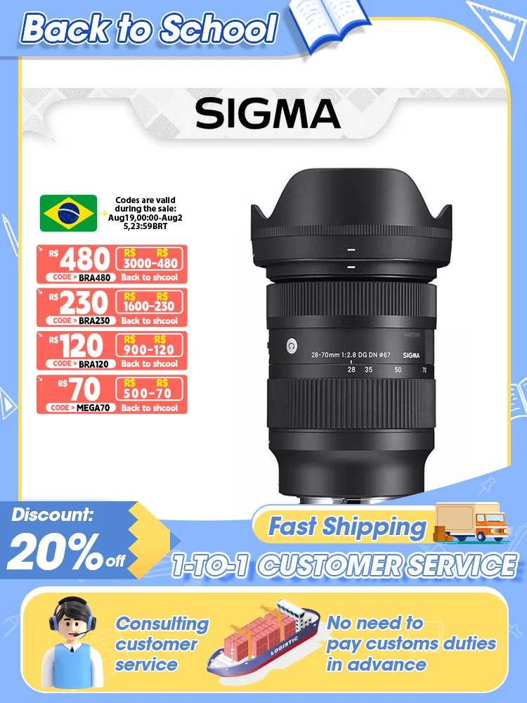 Sigma 28-70mm F2.8 DG DN Full Frame Mirrorless Camera Standard Zoom Lens For Sony E-mount A7 A7R III IV A7S3 Panasonic L-mount