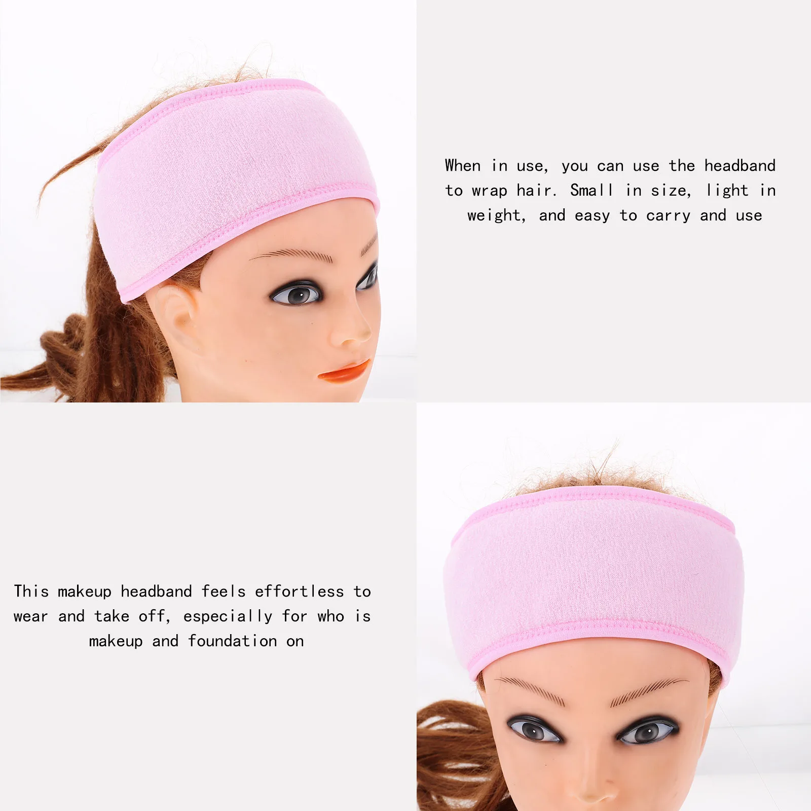 

1Set Facial Headband Soft Cloth Material Tear Resistant Face Sponge Cleaning Neck Hardtoclean Places Practical Skincare Routine