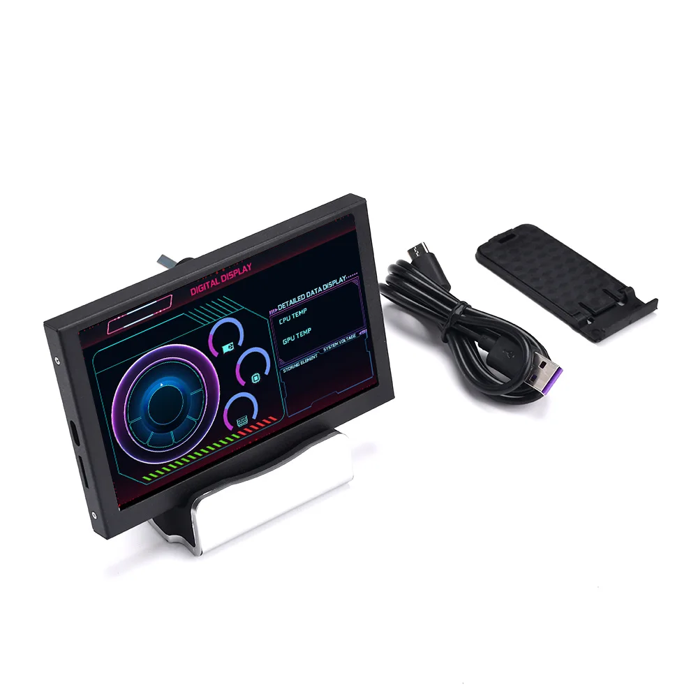 Monitor Komputer untuk Sasis Mini ITX 5 Inci IPS TYPE-C Layar Sekunder RAM GPU Monitor USB Pemantauan Hard Drive