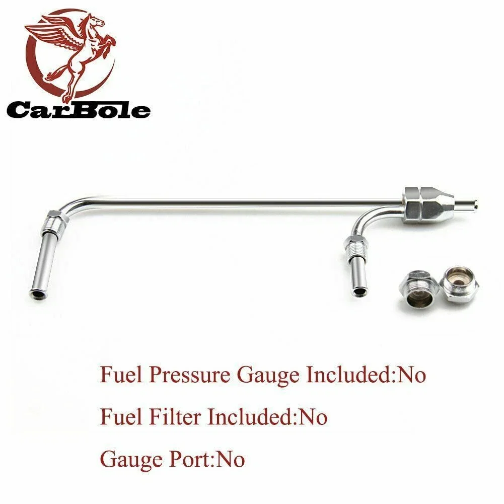 US Hot Sale Stock Chrome Dual Feed Fuel Line For Holley Carburetor 4150 Double Pumper 3/8 Hose SBC