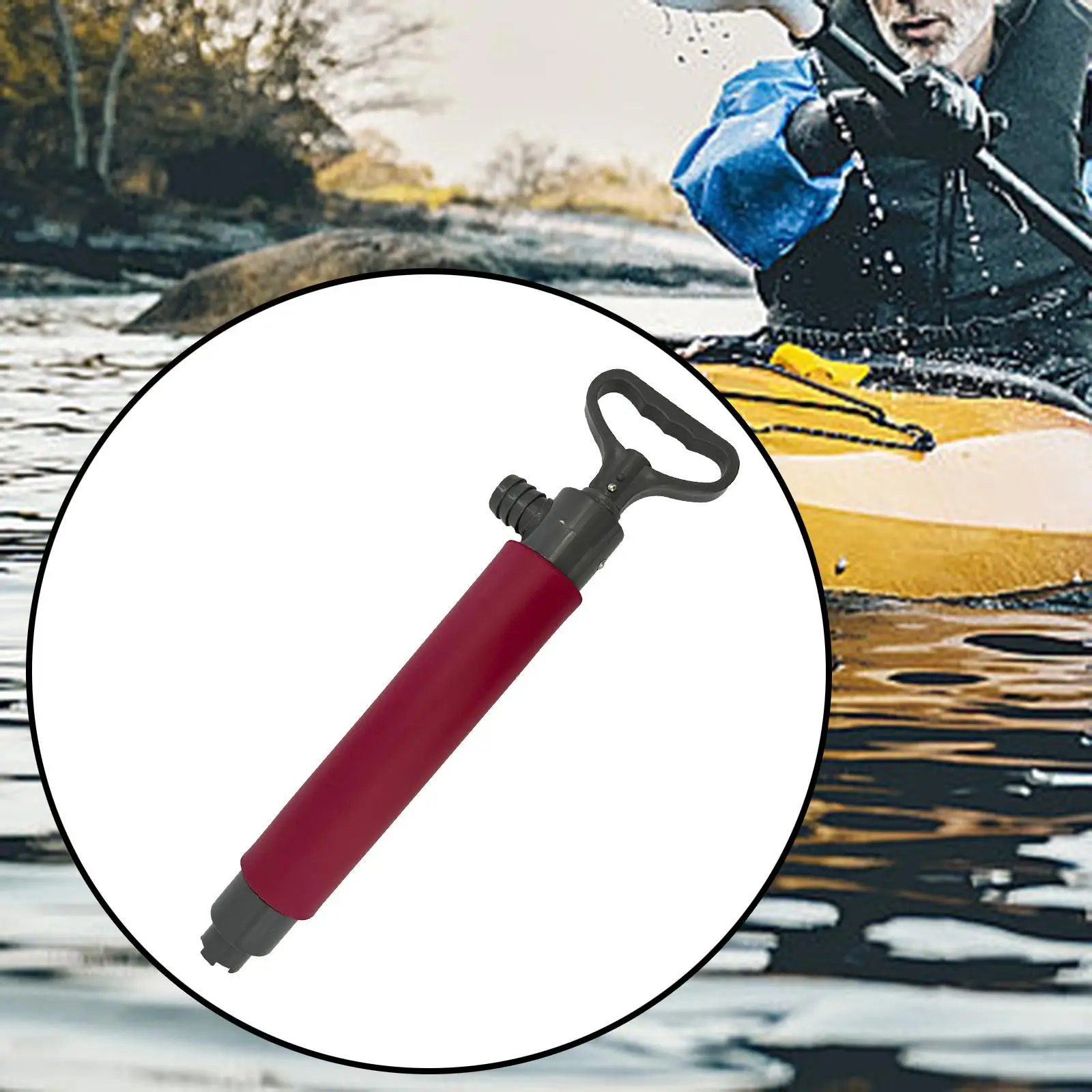 Manual Bilge Pump Portable Emergency Boat Pump Red for Canoe Kayak