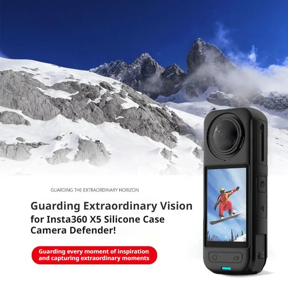 Custodia protettiva in silicone per action camera Insta360 X5 - Copertura antipolvere sporco, accessorio antiurto per la pelle del corpo 1 pezzo