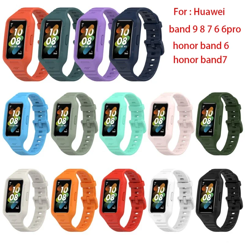 Sport Strap For Huawei band 9 8 7 6 6pro Smartwatch Replacement  Silicone watchband For honor band 6/7 Bracelet belt