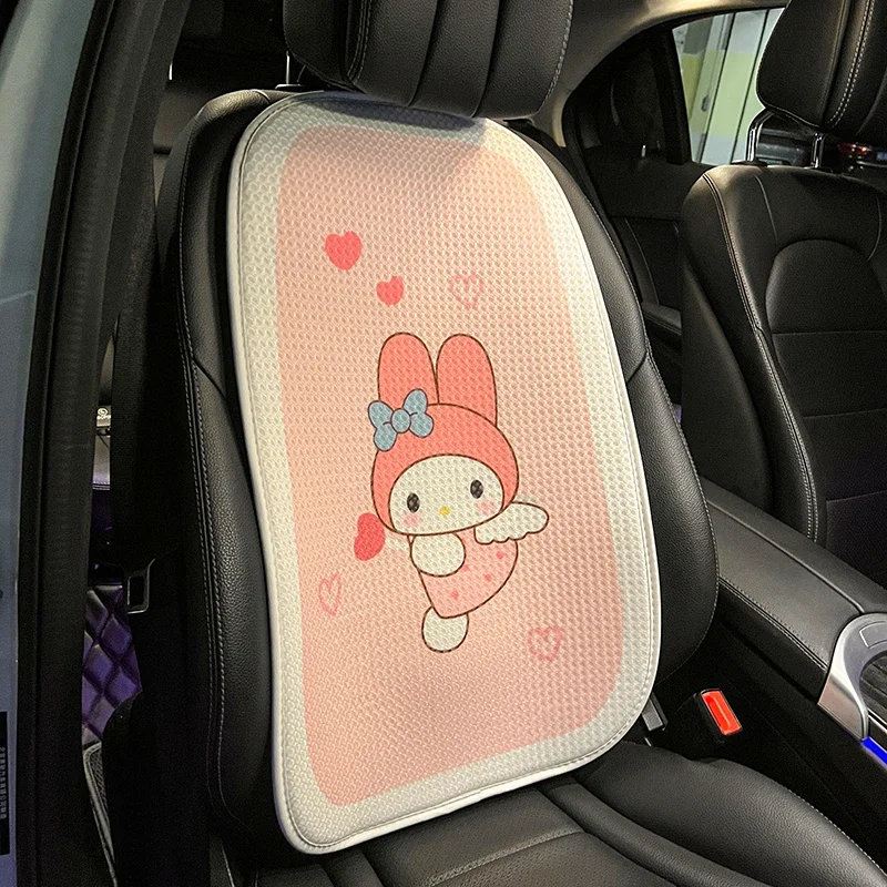 Sanrio-cojín Kawaii Kuromi para asiento de coche, a la moda, transpirable, exquisito, agradable para la piel, bonito