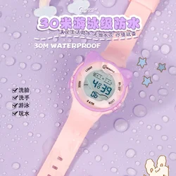 Reloj para niños con forma de gato de dibujos animados, esfera luminosa, reloj despertador de natación impermeable, reloj electrónico Digital para niños y niñas, reloj para bebés