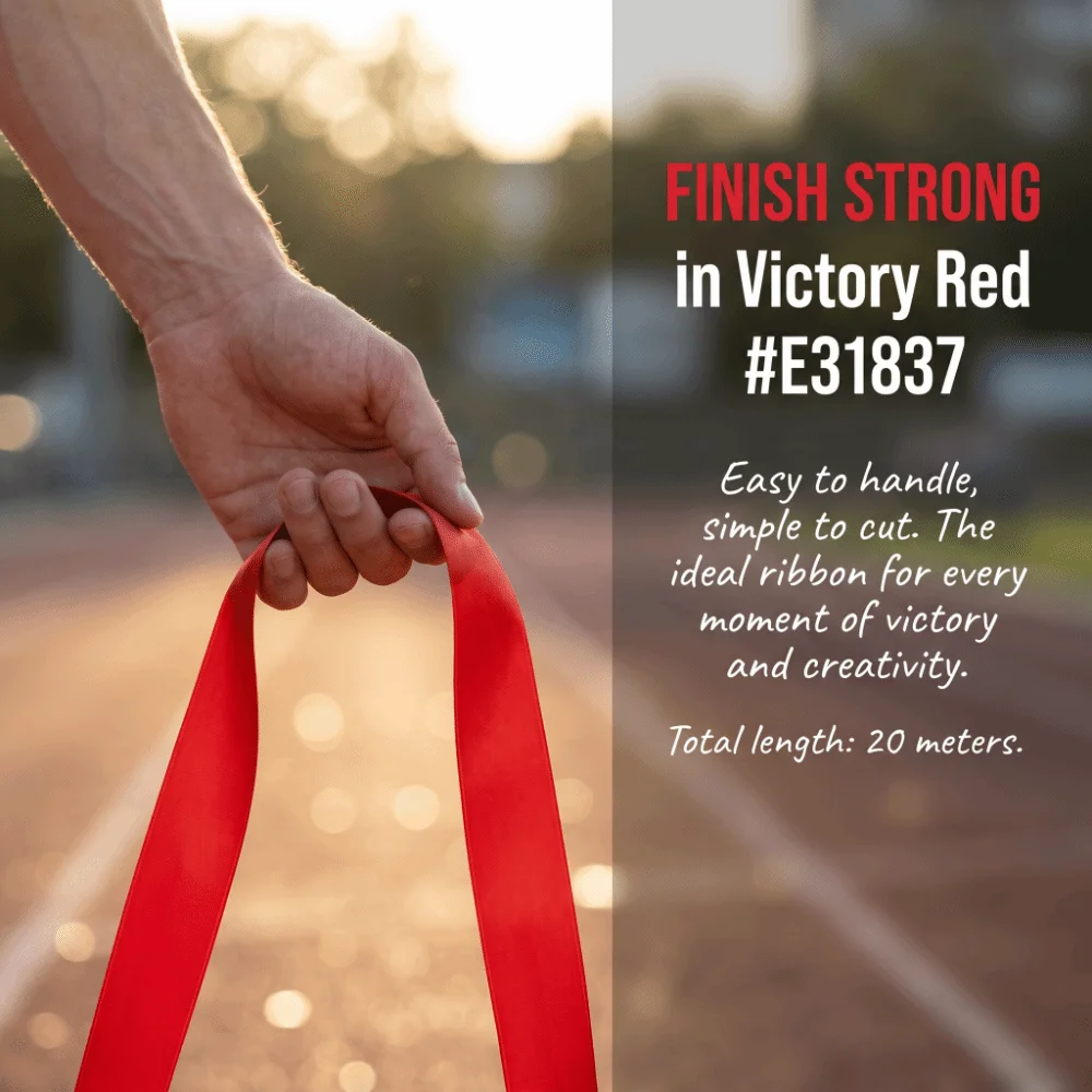Polyester Cotton Finish Line Ribbon Cut to Length Red Color Sprint Banner Smooth Surface Marathon Banner Relay Races