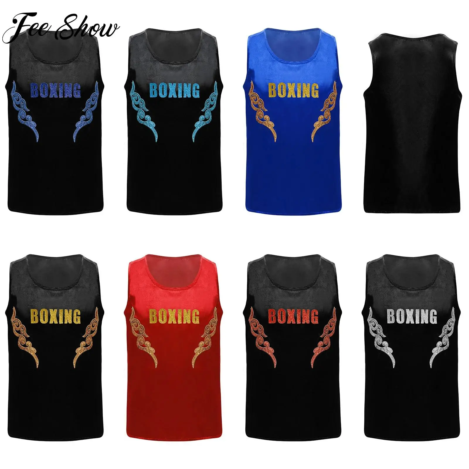

Boy's T-Shirt Muay Thai Boxing Training Running Workout Sports Sleeveless Outdoor Tracksuits Breathable Kids Fashion Tank Top