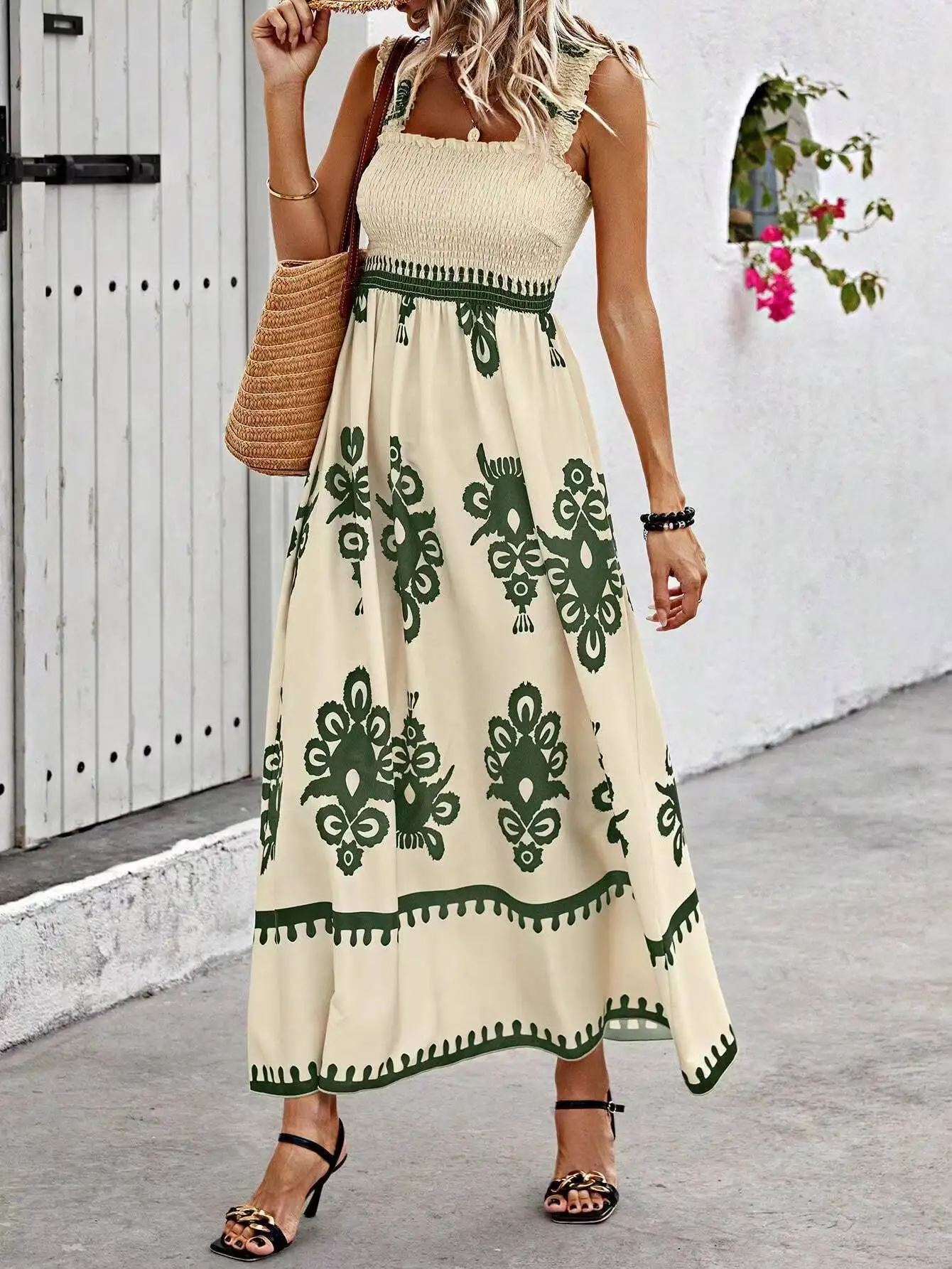 

Bohemian Long Dress Summer Holiday Dress Women Casual Sleeveless A-Line Party Long Dress Casual Sleeveless Party Dress 2024