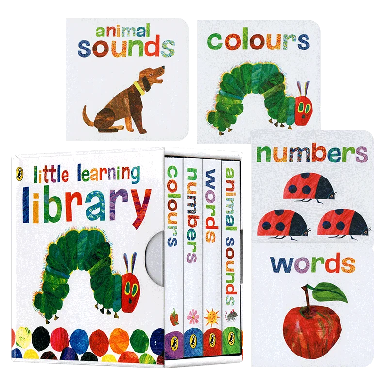 4books/set The Very Hungry Caterpillar Eric Carle,words numbers colours,Children's aged 3-6 English picture books 9780141385112