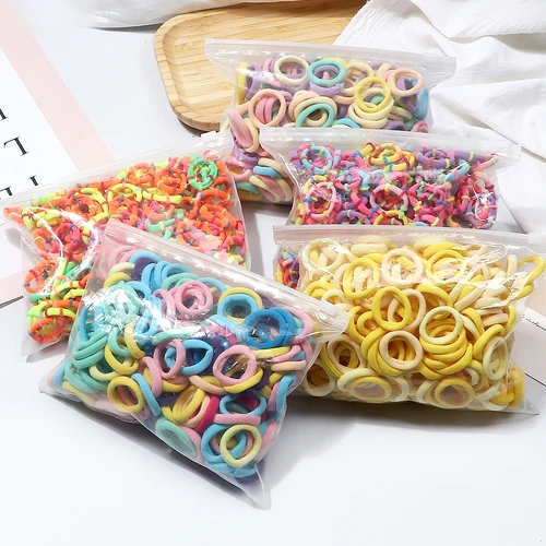Imagen 1 del producto 30/50/100 Uds. Bandas pequeñas multicolores para el cabello, 3cm, cuerda elástica para el cabello para niñas, bebés, niños, diadema, accesorios para el cabello, coleteros de regalo