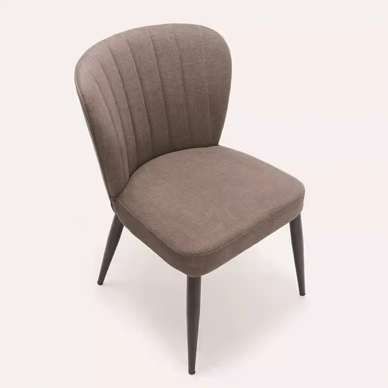 minimalist milk tea shop, dessert bakery, coffee shop soft bag dining chair, metal paint feet, back chair restaurant chair