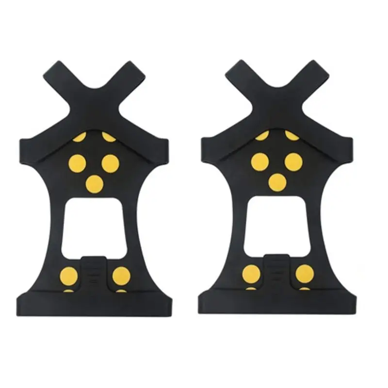 

AEB0-10-STUD Anti Slip Winter Ice Grippers Universal Slip-On Stretch Fit Snow & Ice Spikes Traction Cleats Crampons(2Pcs)