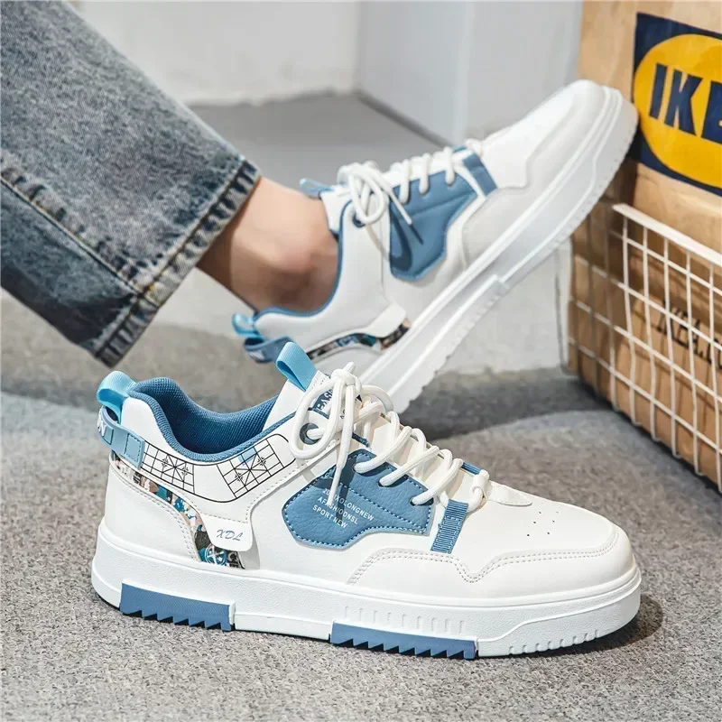 Spring and Summer 2025 New Wave Flower Tide Shoes Men's Leather Sports Casual Breathable Board Shoe New Men's Shoes