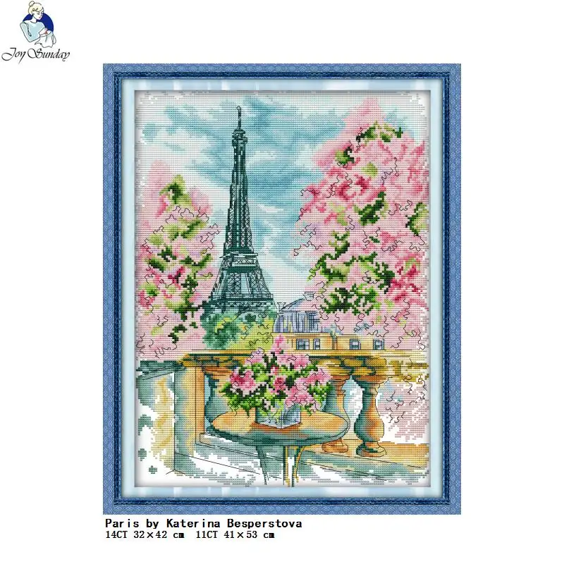 The View Of City Series Printed Cross Stitch Kit DMC 14CT 11CT Count Canvas Fabric Needle And Thread DIY Handmade Embroidery Set