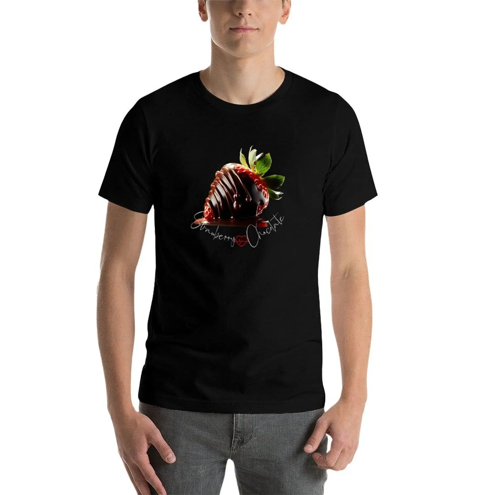 STRAWBERRY LOVES CHOCOLATE II T-Shirt shirts graphic gifts for boyfriend blue lock sublime fitted t shirts for men