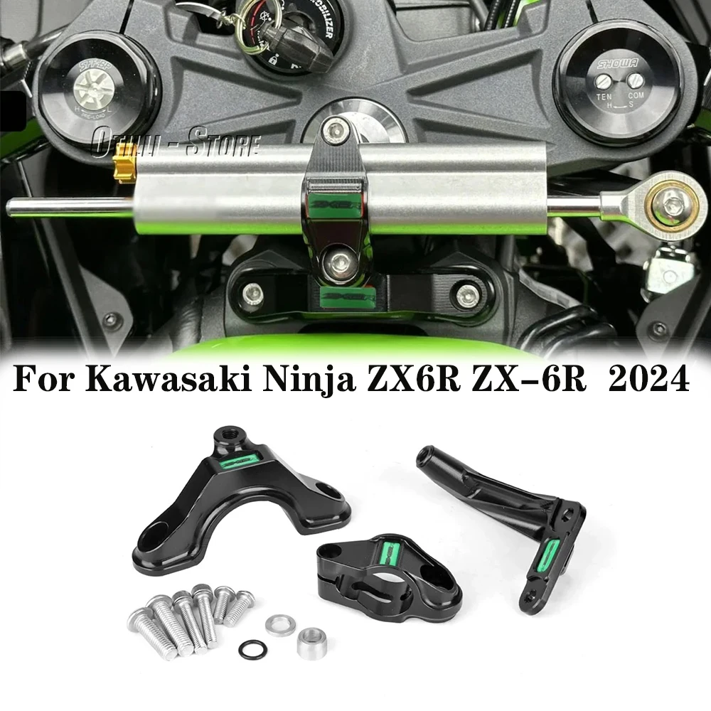 

Motorcycle Front End Steering Damper Base Stabilizer Steering Shock Mounting Bracket Support Kit For Kawasaki ZX6R ZX 6R 2024