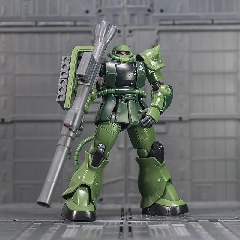 Zaku 1/144 Hg Green Zagu Mass Production Xia Ya Special Machine Model Assembly Cannon Zagu Desktop Decorations Figures Gift