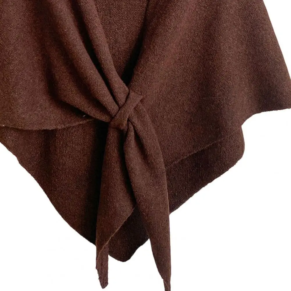 Dames gebreide sjaalomslag, imitatiewol kasjmier poncho cape, effen kleur winter nekwarmer schoudersjaal voor koud weer