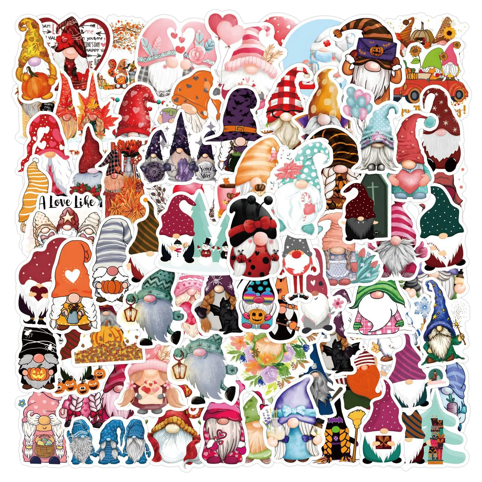 120PCS Cartoon Dwarf Christmas Decorative Sticker Children\'s DIY Toy Sticker Laptop Phone Car Diary Kawaii Funny Kid Sticker