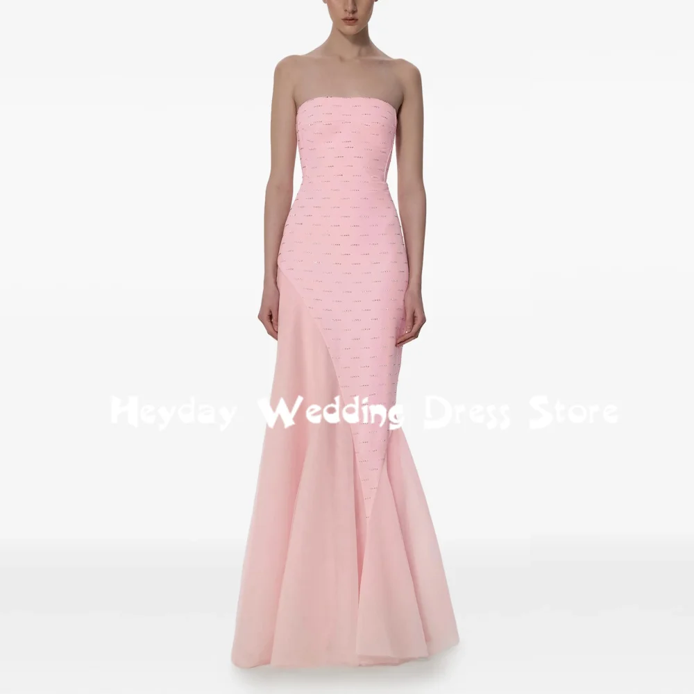 

Heyday Women's Strapless Neckline Evening Dresses Sleeveless Floor-Length Formal Shiny Party Prom Dresses 2025 Customized