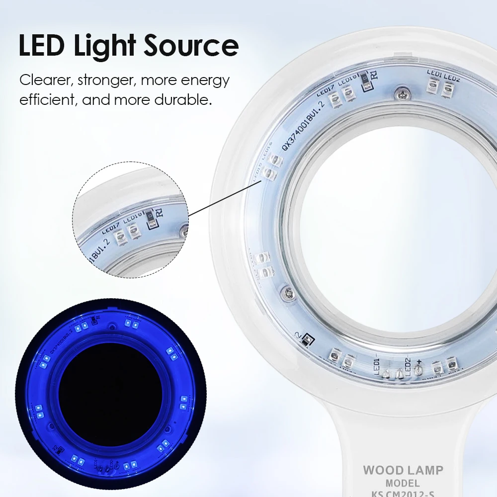 Lampa Woods Analizator skóry do skóry Powiększanie UV do urody Testowanie twarzy Lampa drewniana Światło Analiza skóry Wykrywanie Higiena osobista