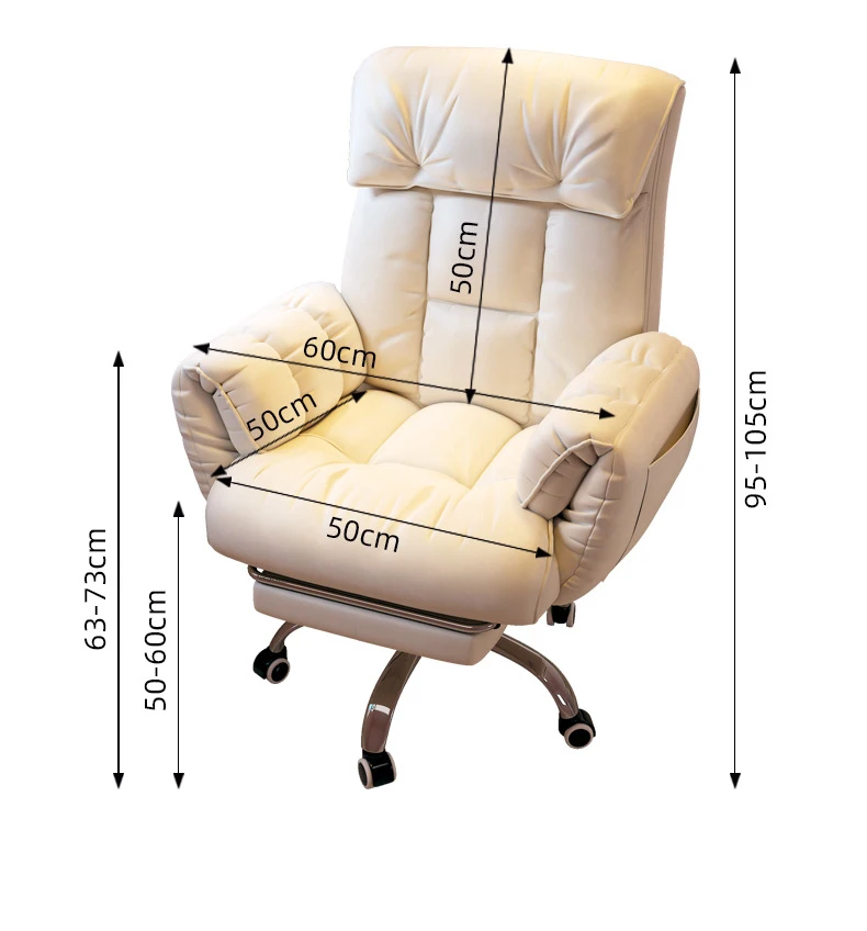 Modern Ergonomic Gaming Chair for Home Office Hot Sale Recliner Metal Leg Wheels Fabric Rotating Sofa for Bedroom Leisure