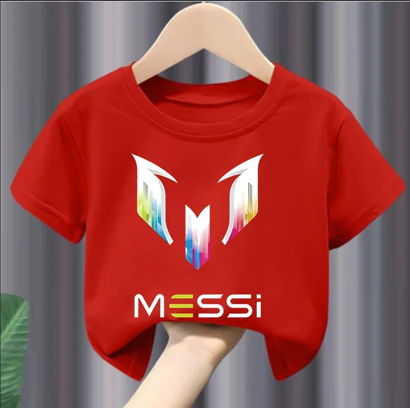 

New Summer Soccer Star Children's Graphic Boys and Girls Crew-neck Short-sleeved T-shirts Girl Clothes Boys Clothes