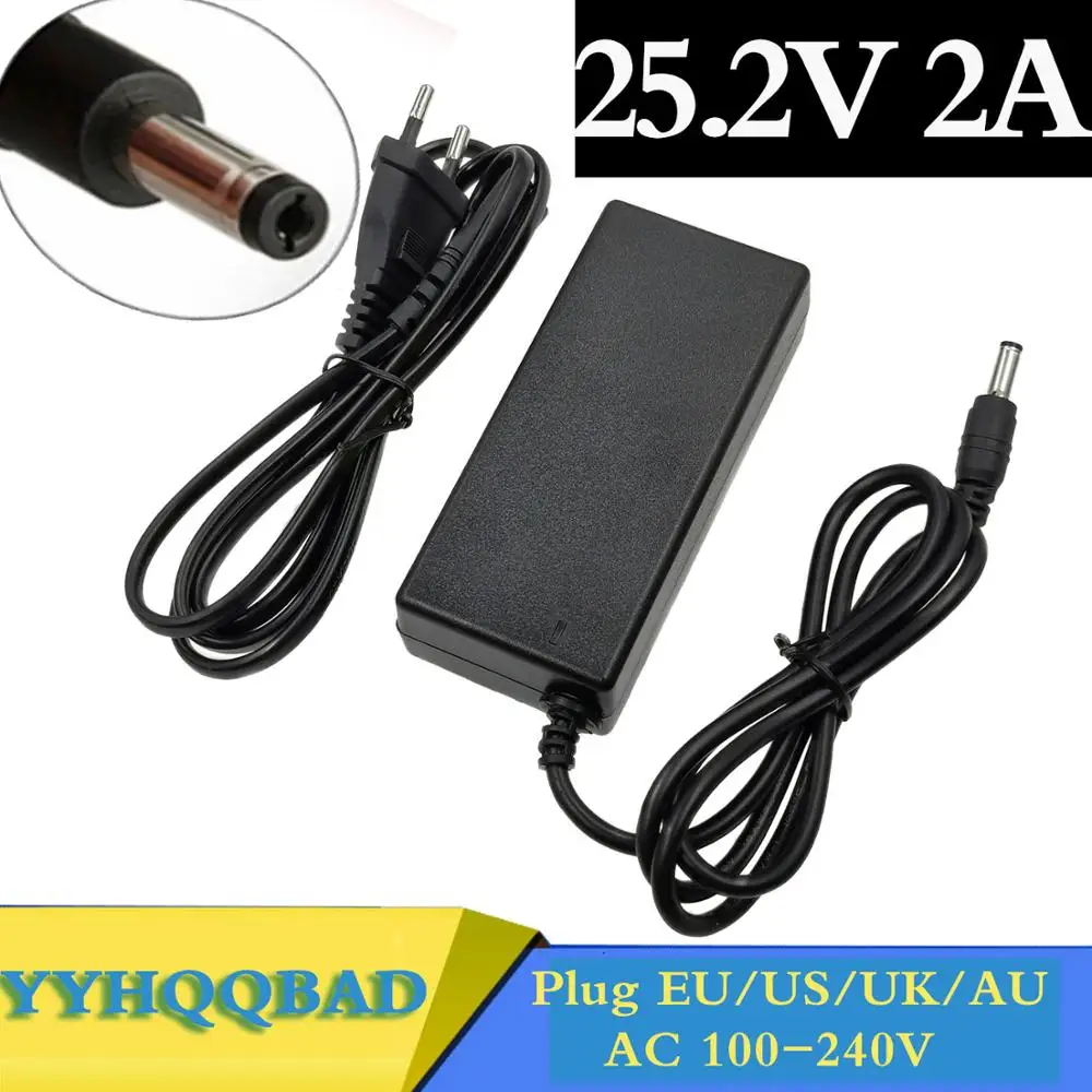 25.2V 2A 21.6V 22.2V شاحن ل 6S 14500 14650 17490 18500 18650 26500 بوليمر بطارية ليثيوم حزمة شاحن
