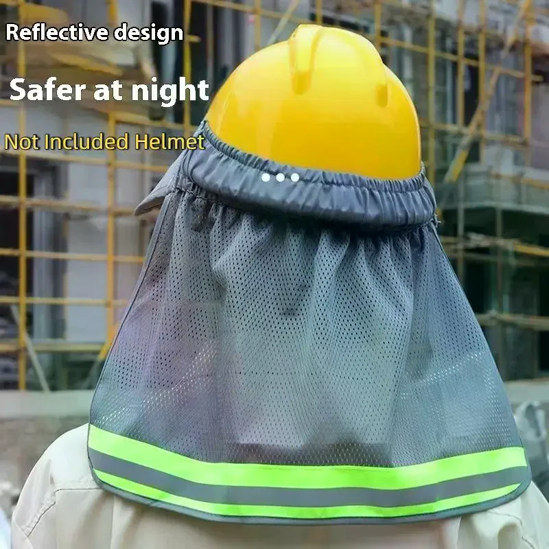Summer Sun Shade Safety Hard Hat Neck Shield Helmets Reflective Hat Brim Reflective Cap Cover For Construction Workers