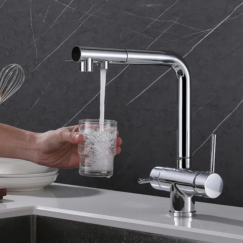 Stainless Steel Black Kitchen Water Purifier Faucet 3 Way Water Faucet Water Purifier Filter Tap For Kitchen