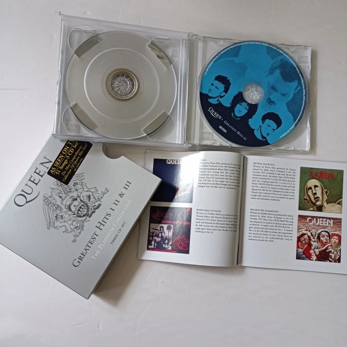 Classic Queen Freddie Mercury Music CD The Platinum Collection Greatest Hits Album 3pcs Music Record Cosplay Soundtracks Box