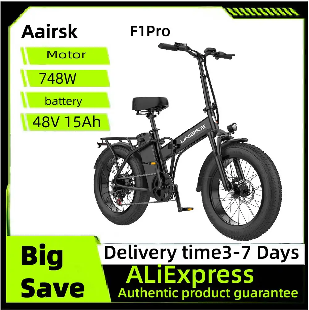 

Aairsk F1 Pro Adult E-bike 748W Motor Ebike 48V15Ah Battery Electric Bike 20 Inch Tire Women's Electric bicycle