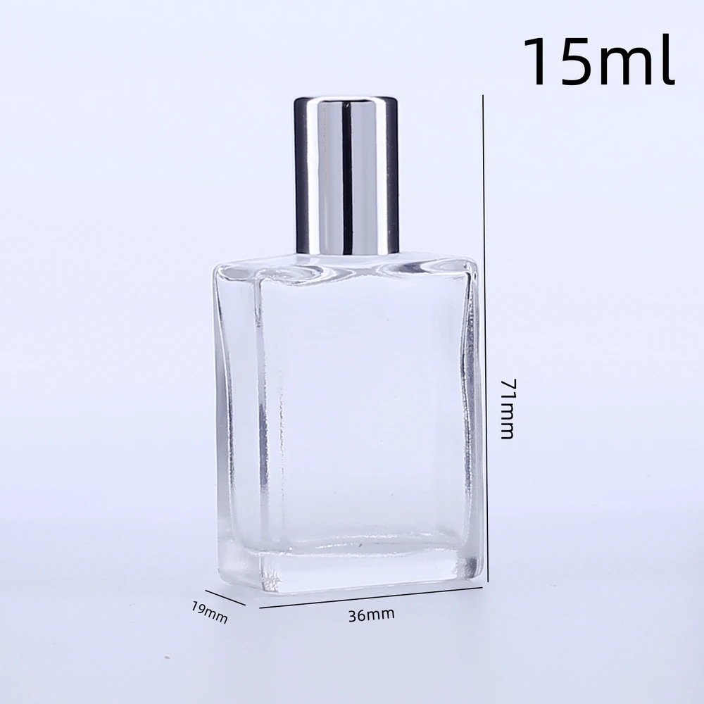 10 pz 15ml rotolo di vetro trasparente su olio essenziale bottiglia di profumo vuota 15CC Roller Ball Bottle per viaggi Etiquetas