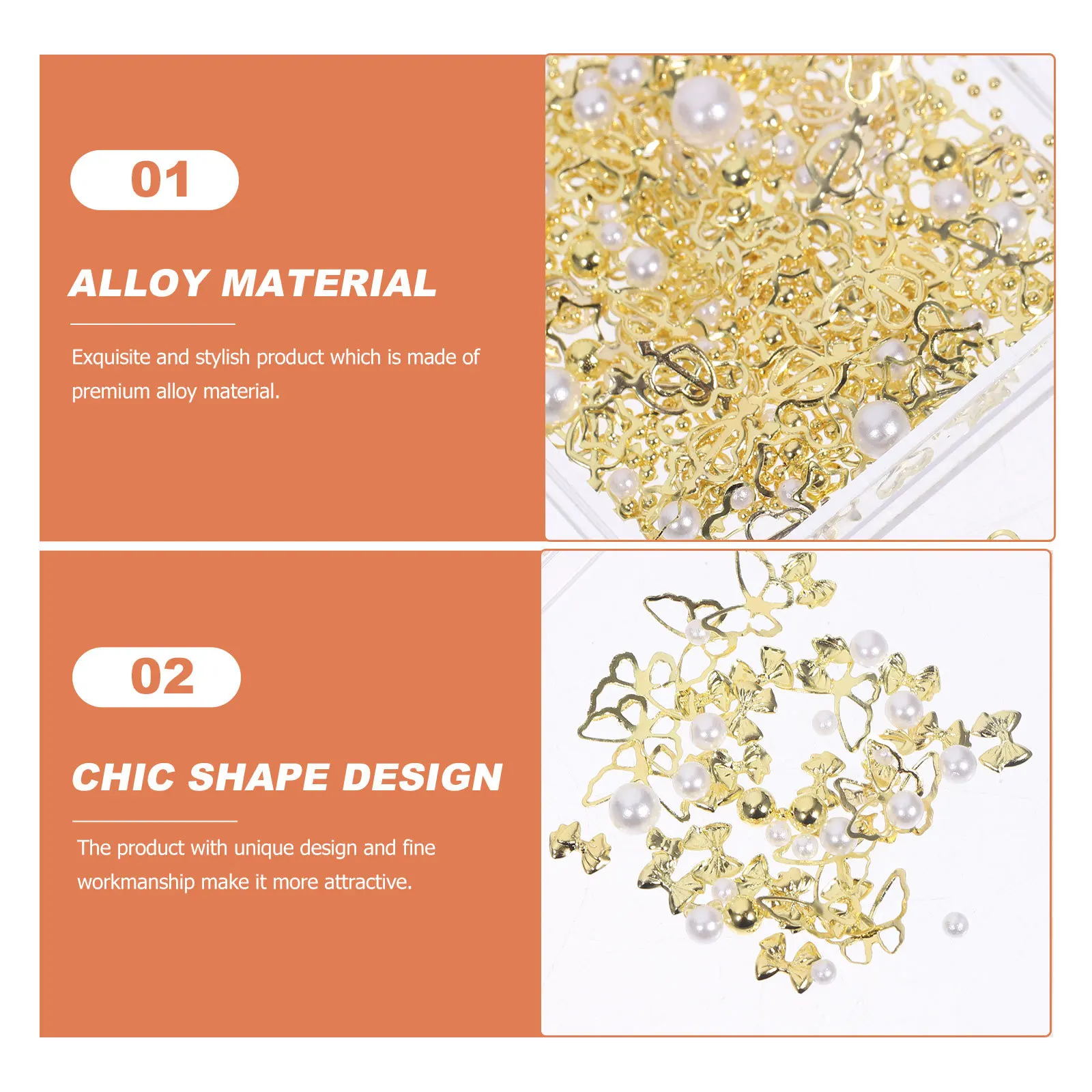 

3 Boxes Nail Art Decorative Flakes Stylish Alloy Material Multi-Function Nail Accessory for Holiday Party Manicures Supplies