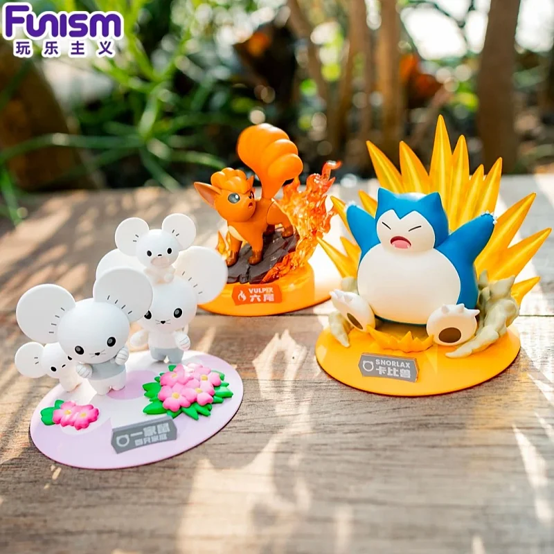 

Genuine Funism Mini Figures Tandemaus Action Figure Maushold Snorlax Miniature Model Vulpix Anime Figures Collectible Toy Gifts