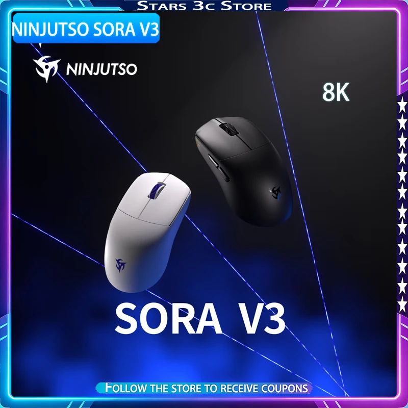 

Оригинальная игровая мышь NINJUTSO SORA V3, беспроводная, 8K, технология HyperClick Rapid Trigger, игровая мышь с низкой задержкой, подарок для геймера