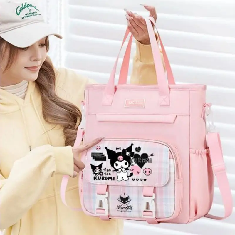 

Anime Kawaii Sanrios Cinnamoroll Kuromi Shoulder Bag Large Capacity Jk Crossbody Handbag Cartoon Cute Student Tutorial Bag Gifts