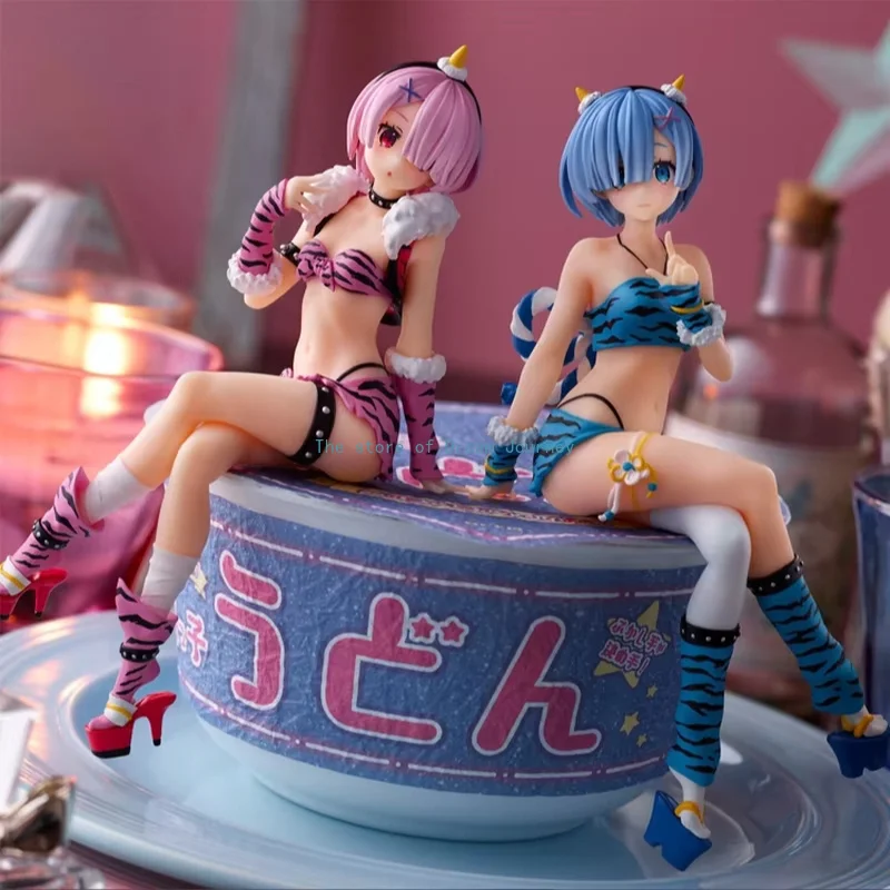 Figura de PVC de Rem, personaje de la serie Re:Zero, versión de disfraz de oni, de FuRyu, para coleccionar y decorar escritorios.