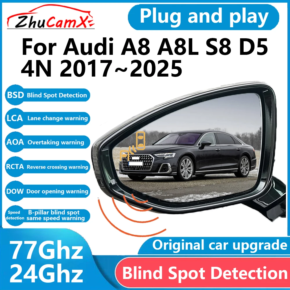 ZhuCamX for Audi A8 A8L S8 D5 4N 2017~2025 BSD Blind Spot Detection Sensor Radar Driving Warning System Plug and Play