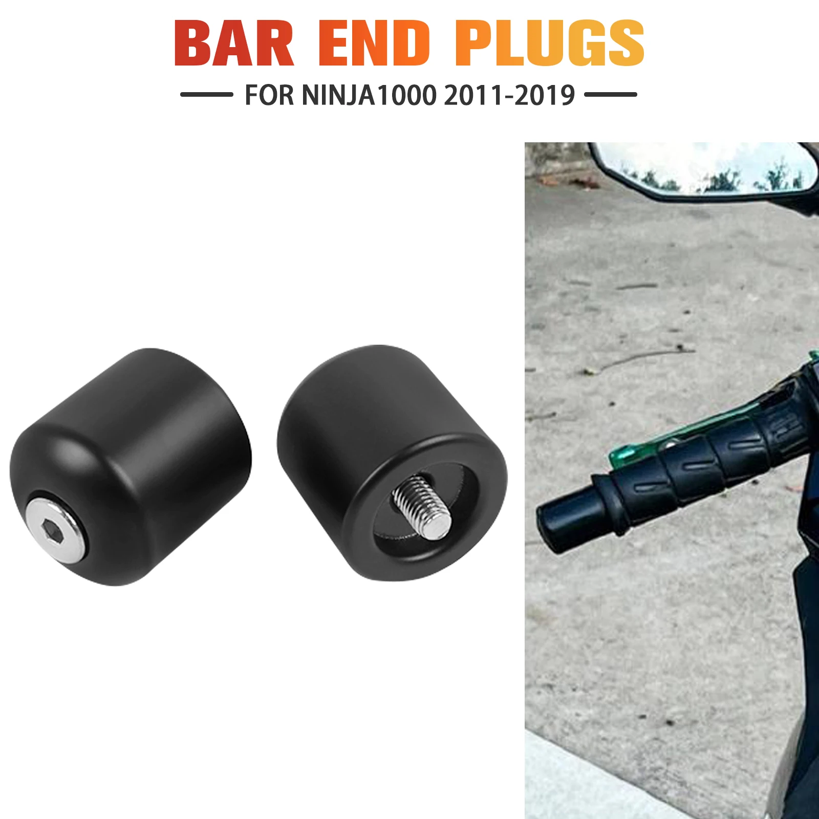 

For KAWASAKI NINJA1000 NINJA 1000 2011-2019 2018 2017 2016 Motorcycle Handlebar Grips Ends Cap Plug Slider Counterweight Cover