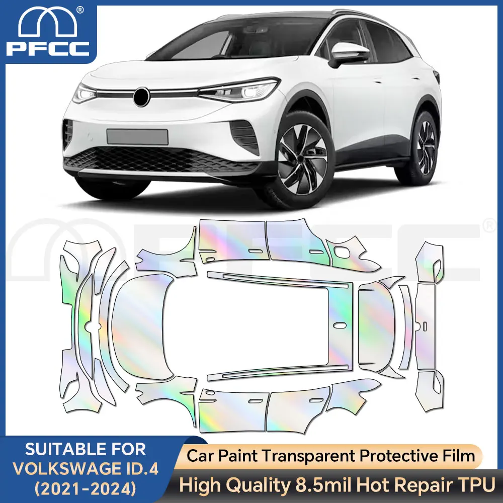 

PFCC 8,5 мил PPF ТПУ для Volkswagen ID.4 2021-2024 Предварительно вырезанная защитная пленка для краски Прозрачный бюстгальтер ТПУ Прозрачная пленка для автомобильных фар